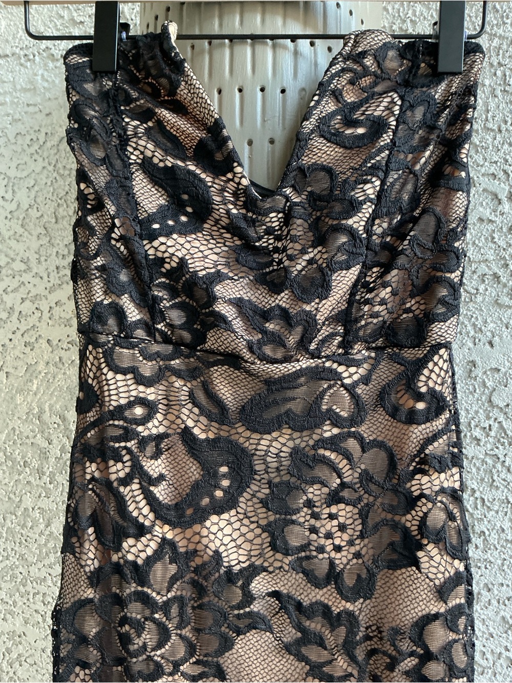 NWT Lulu’s Sexy Sophistication Black Lace Strapless Trumpet Maxi Dress Bodycon - Picture 8 of 13